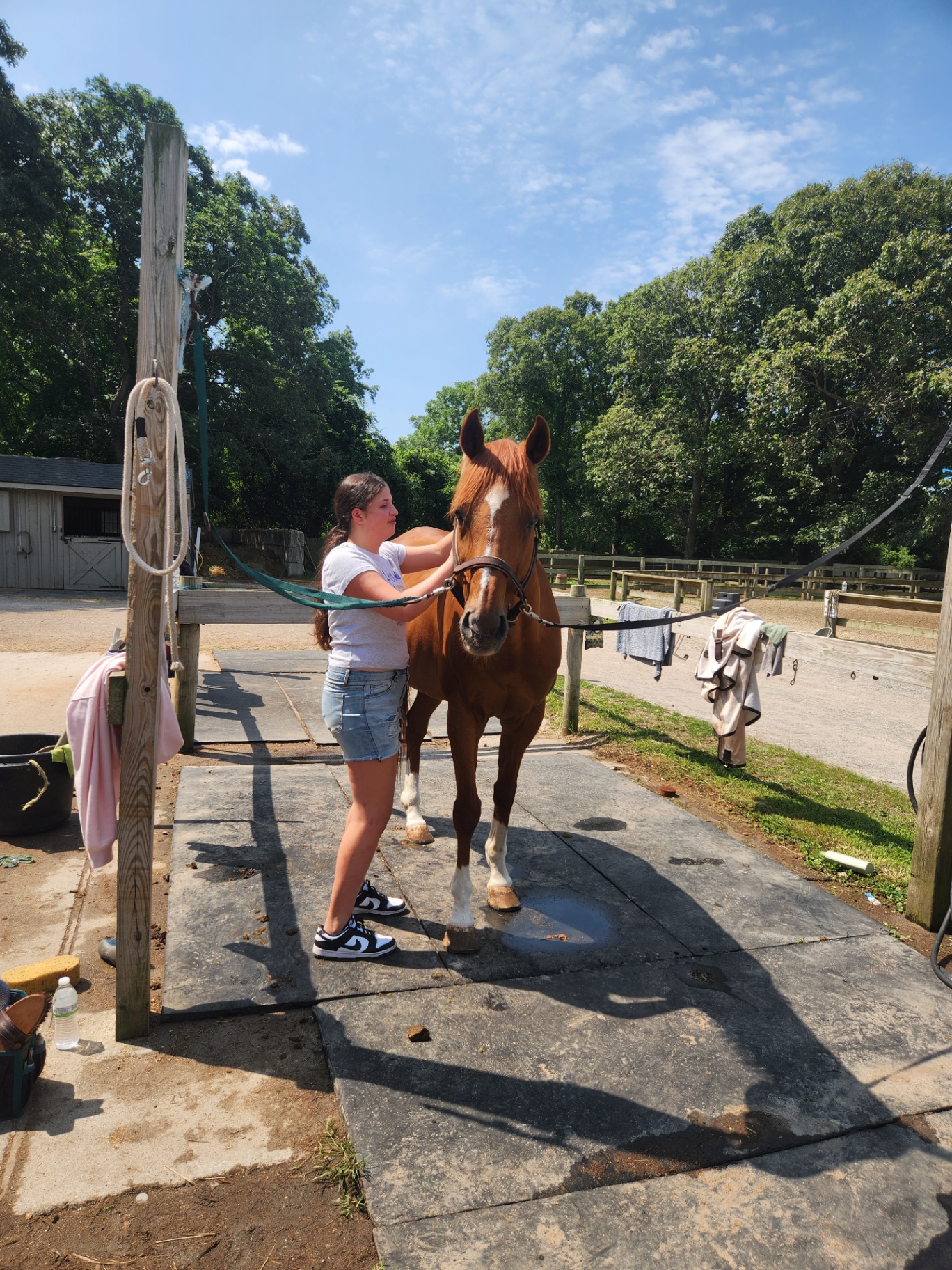 A camper with one of the Rising Talent horses